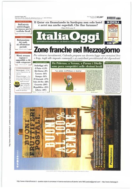 Italia oggi : quotidiano di economia finanza e politica